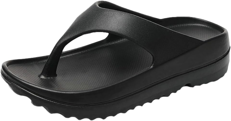 

Женские и мужские повседневные платформенные шлепанцы, сандалии на плоской подошве, летние пляжные тапочки, удобные для прогулок на улице Rungion, черный