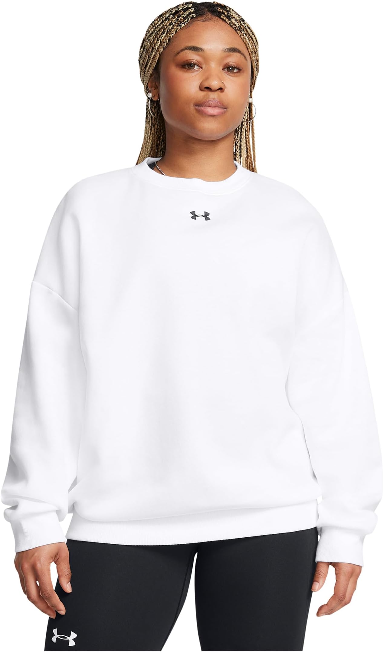 

Женская флисовая кофта Rival oversize Crew Under Armour, White/Black