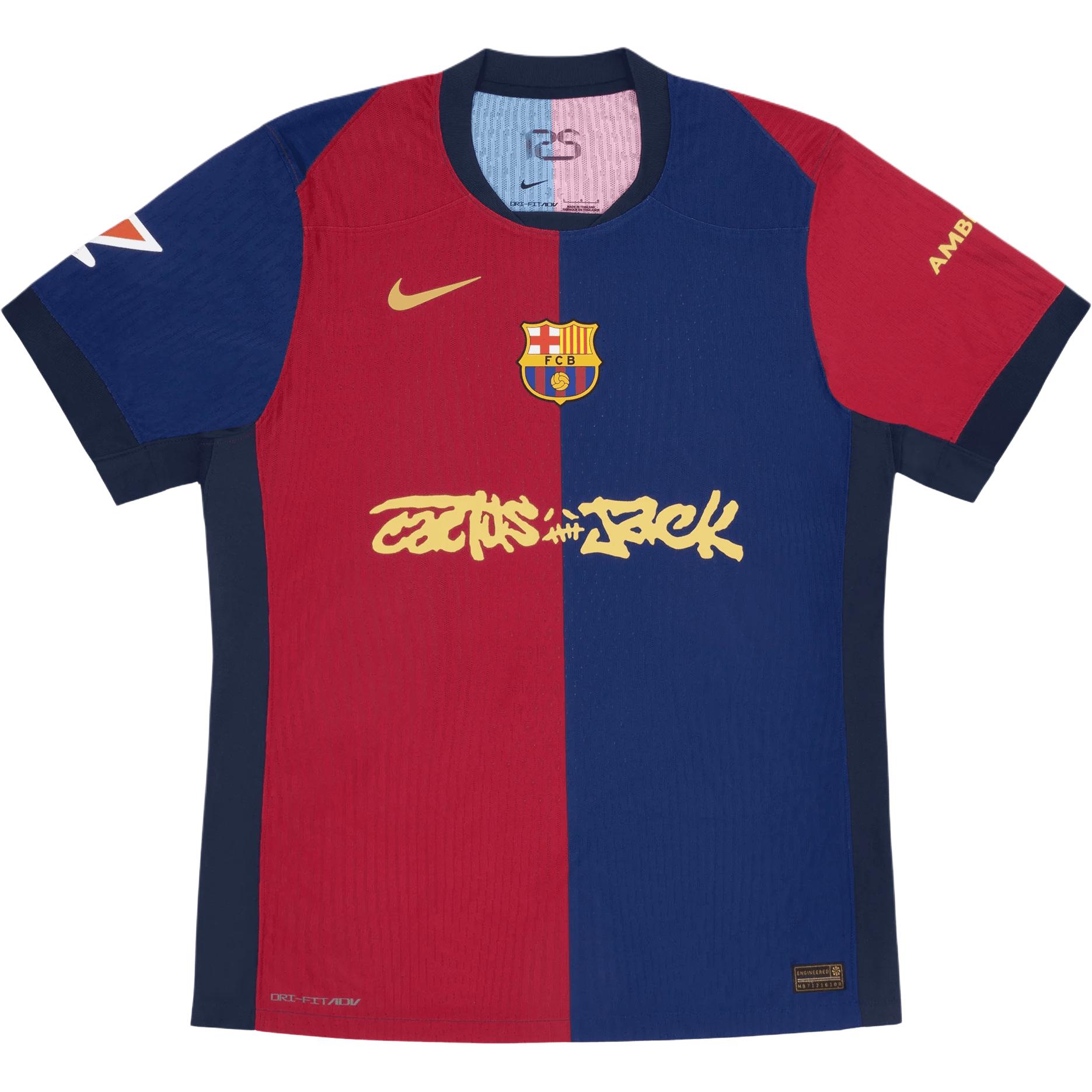 

Футболка Nike Fc Barcelona X Cactus Jack 2024/25 Match Home Travis Scott, мультиколор