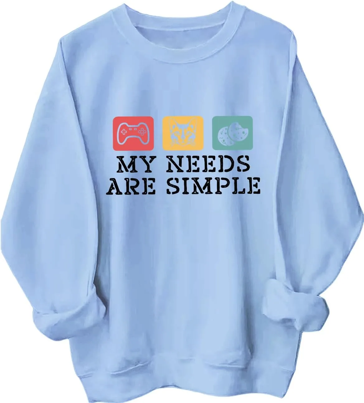 

Толстовка My Needs Are Simple Gamer с принтом Funny Cat Gaming and Cookies MQZUO