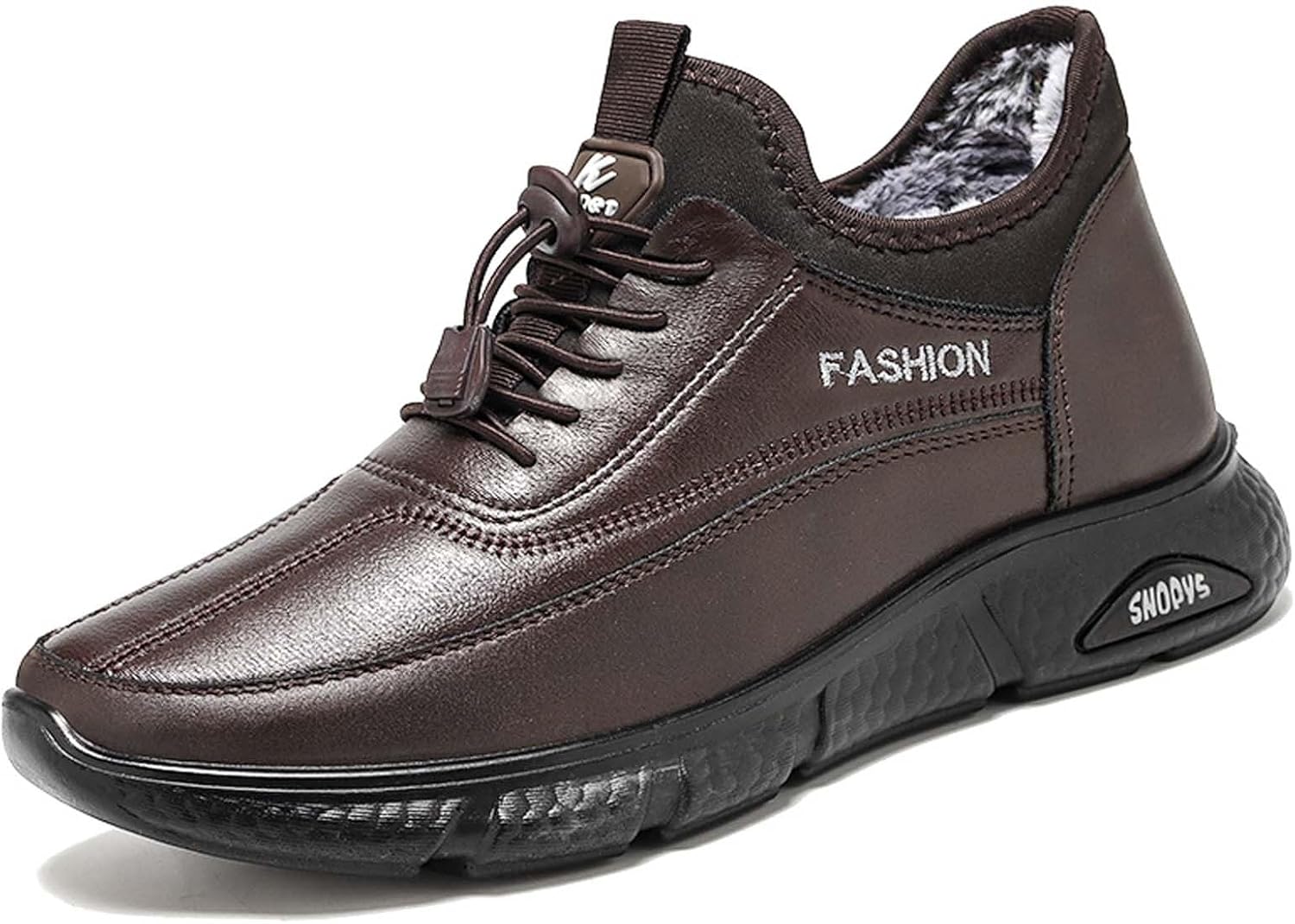 

Мужские зимние снежные ботинки с подкладкой из флиса, утепленные, для холодной погоды и походов, удобные и нескользящие Generic, Coffee