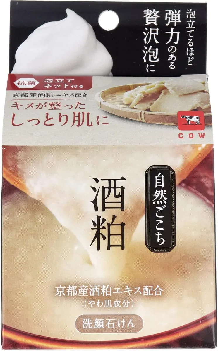 Мыло для лица Sake Lily с пенящейся сеткой, 80 г, бежевый, Shizen Gochichi