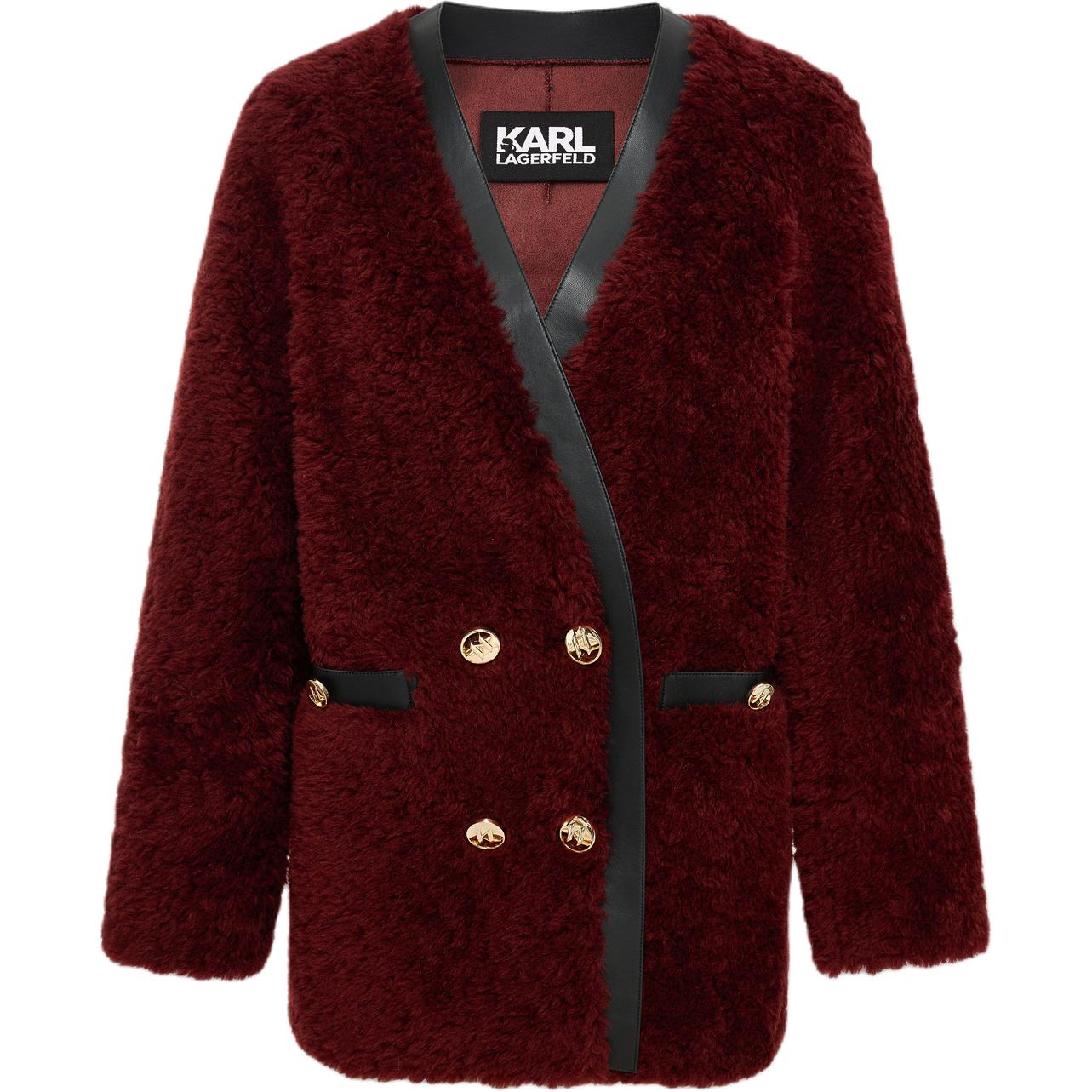 

Пальто KARL LAGERFELD Party Date Premium Warmting Guaranteed FW25 с бархатистой текстурой, женское Karl Lagerfeld / Karl Lagerfeld Jeans, красный