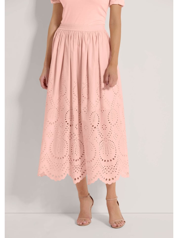 

MADELEINE Юбка с ажурной вышивкой нежно-розового цвета