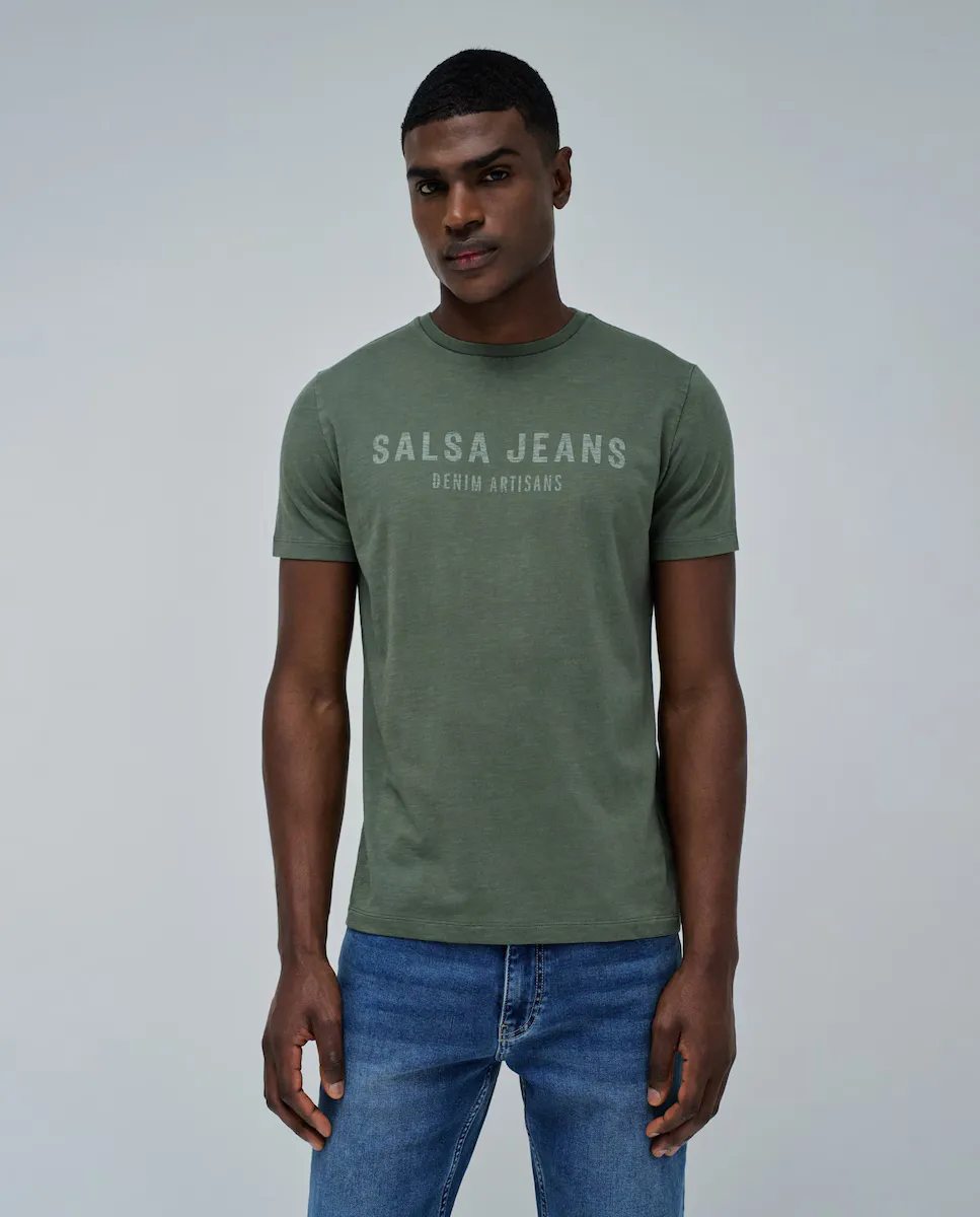 

Мужская футболка с брендингом Salsa Jeans, зеленый