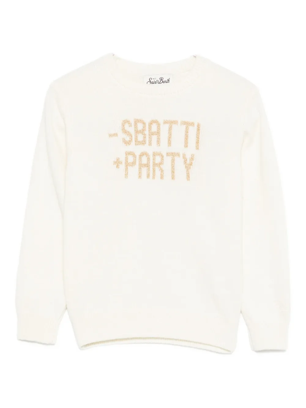 

Свитер с логотипом, выполненным в технике интарсии Mc2 Saint Barth Kids, белый