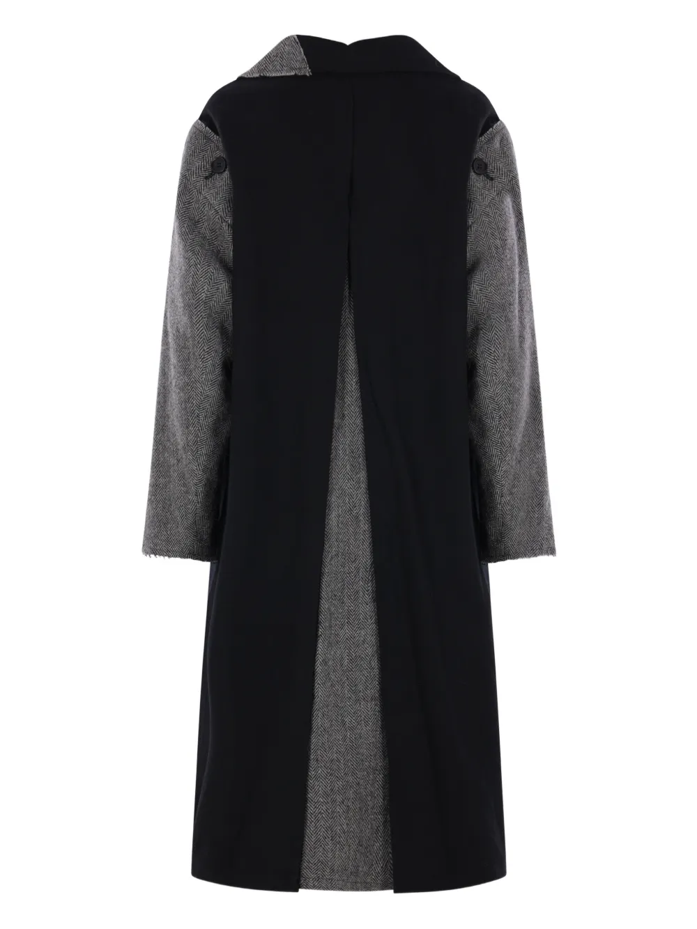Пальто в елочку на пуговицах Yohji Yamamoto, черный — фото 2