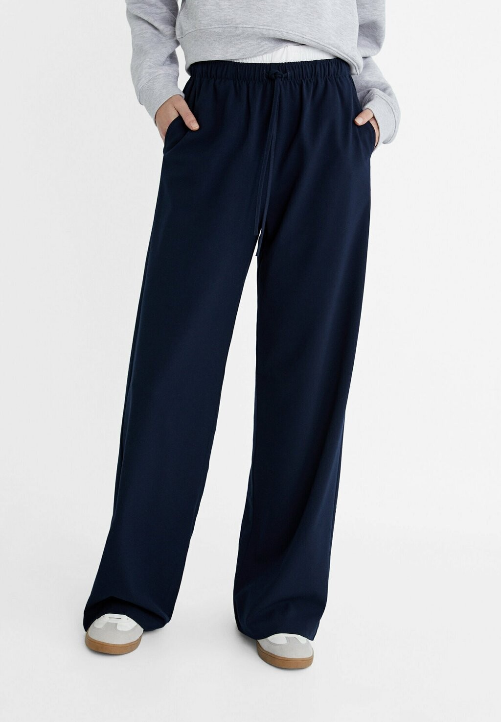 

Брюки LONG FLOWING Stradivarius, цвет mottled dark blue