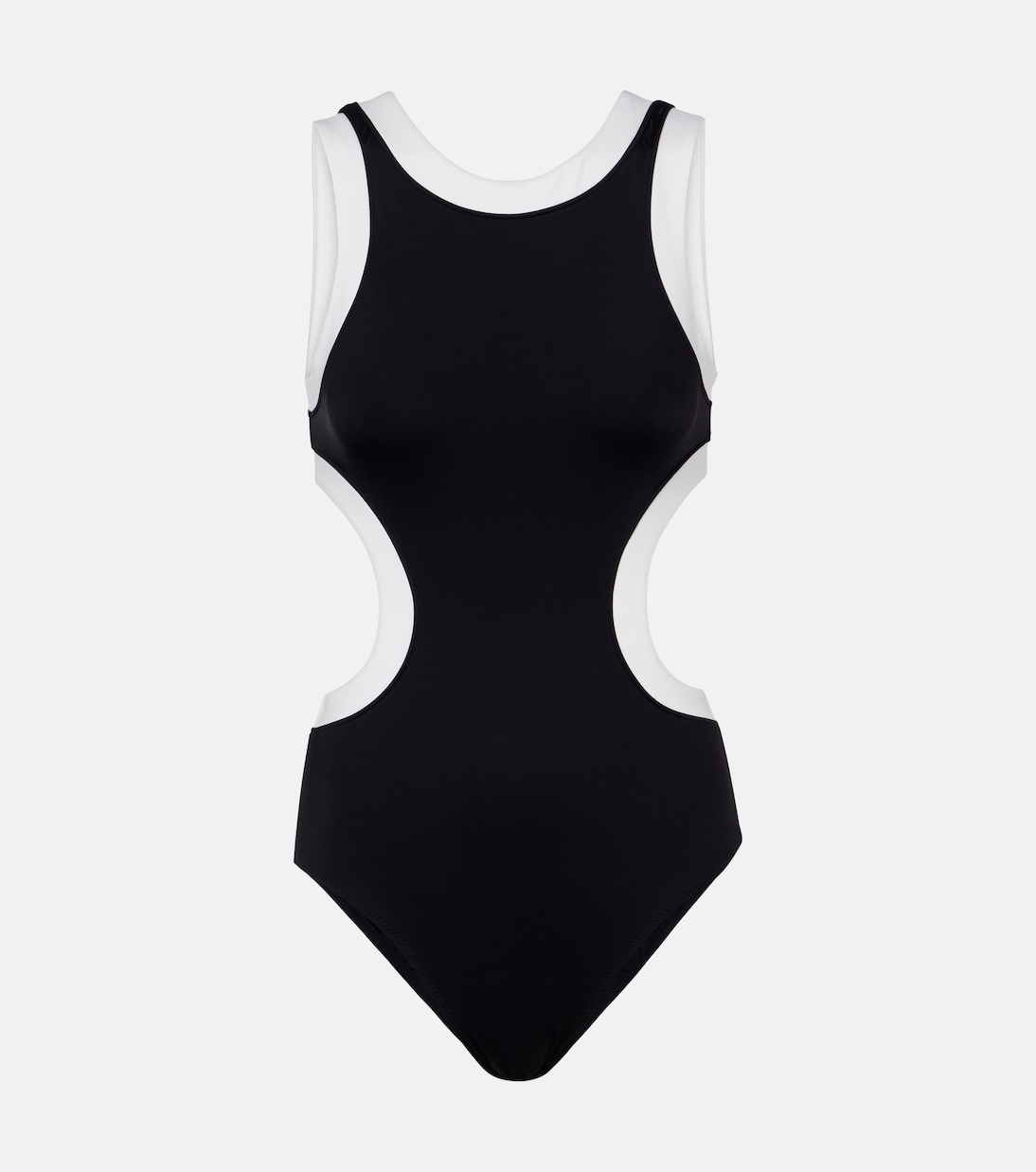 

Купальник Dolce с вырезами Staud, Black/White