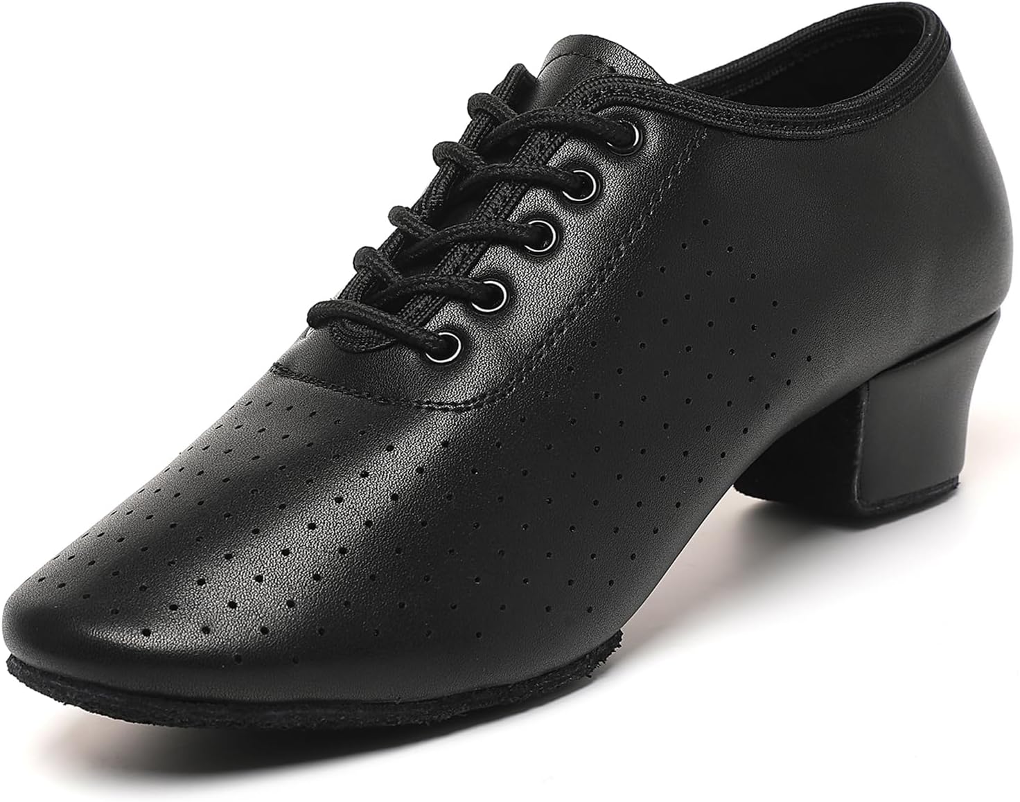 

Женские танцевальные туфли, черные джазовые туфли на шнуровке, профессиональные туфли на каблуке для латиноамериканских танцев Foralod