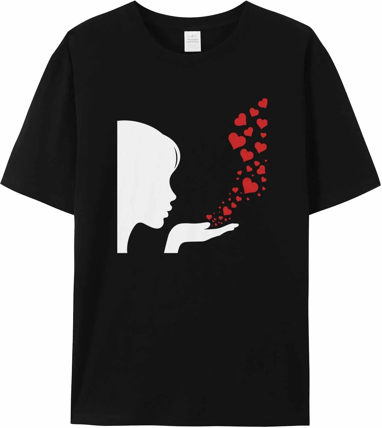 

Футболка мужская с силуэтом девушки и сердцами jdudh