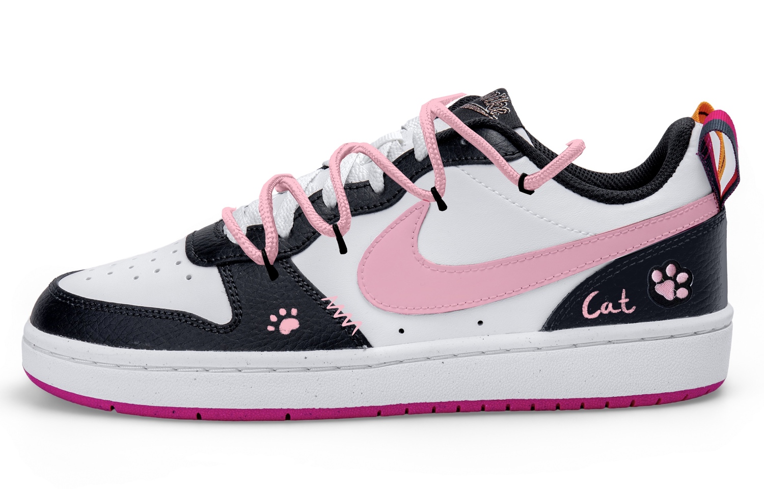 

Nike Court Borough Low top Детские скейтбординг кроссовки Белый Черный Розовый Подростки