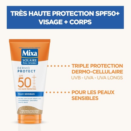 Солнцезащитное молочко Solaire Sensitive Skin Very High Protection Sun Milk SPF 50+ UVA — фото 2