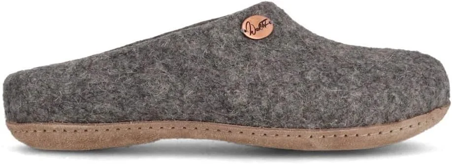 WoolFit Classic - женские и мужские тапочки из шерсти - искусственно выделанные войлочные тапочки с двухцветной стелькой подошвой из растительной кожи. Размер 35-50 Wool Fit, светло-серый — фото 3