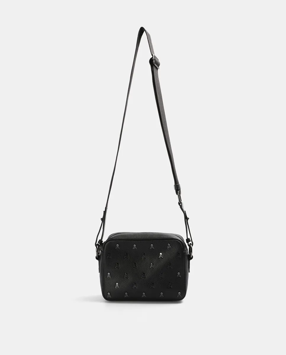 

Сумка через плечо SKULL STRAP BAG маленькая черная Scalpers, черный