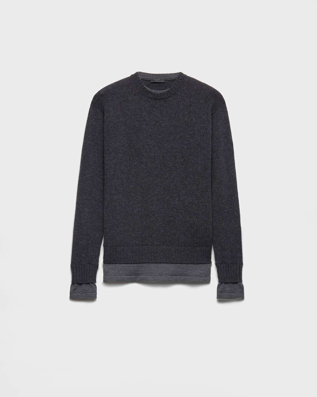 

Кашемировый свитер с круглым вырезом Prada, антрацитовый серый