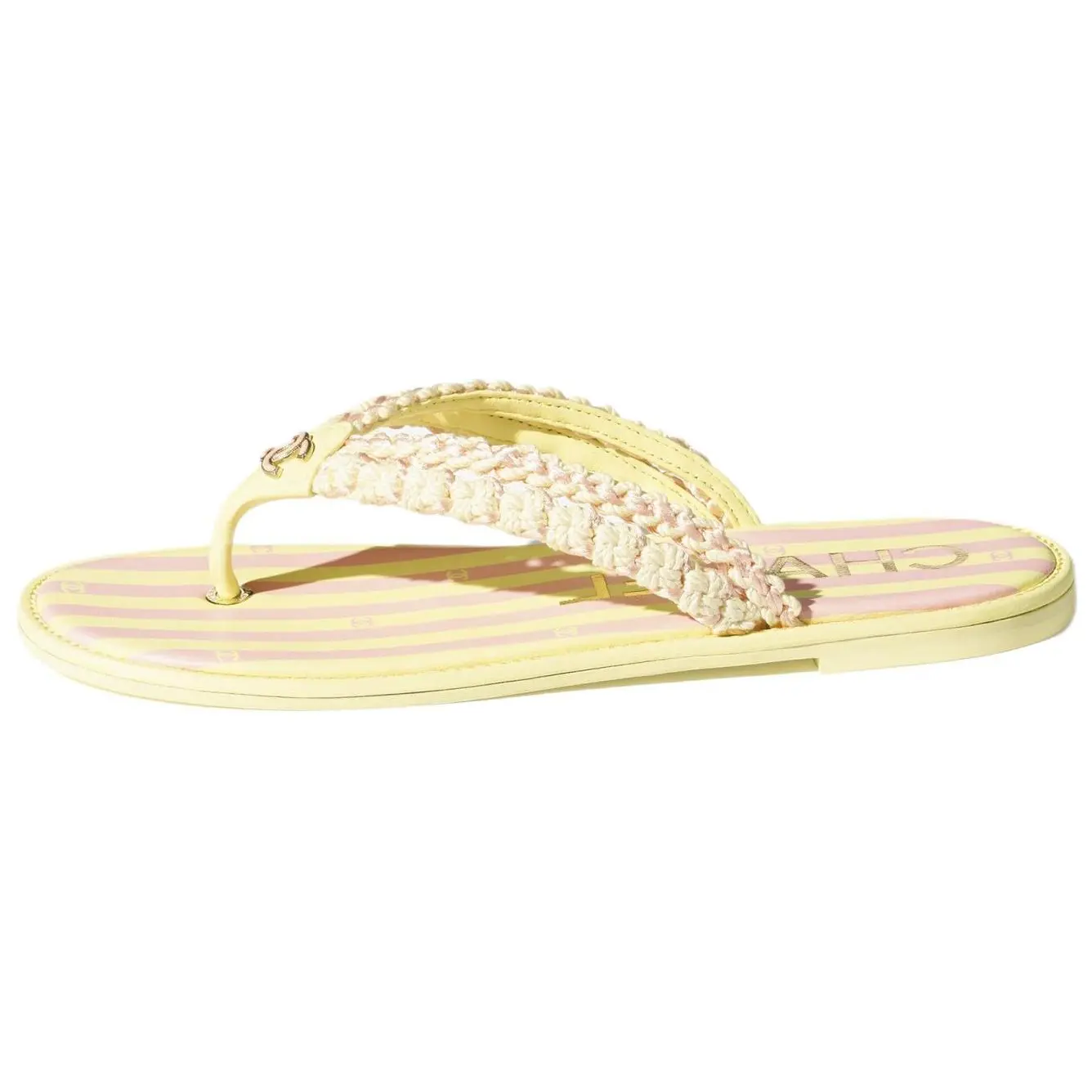 Шлепанцы женские светло-желтые CHANEL, Light Yellow