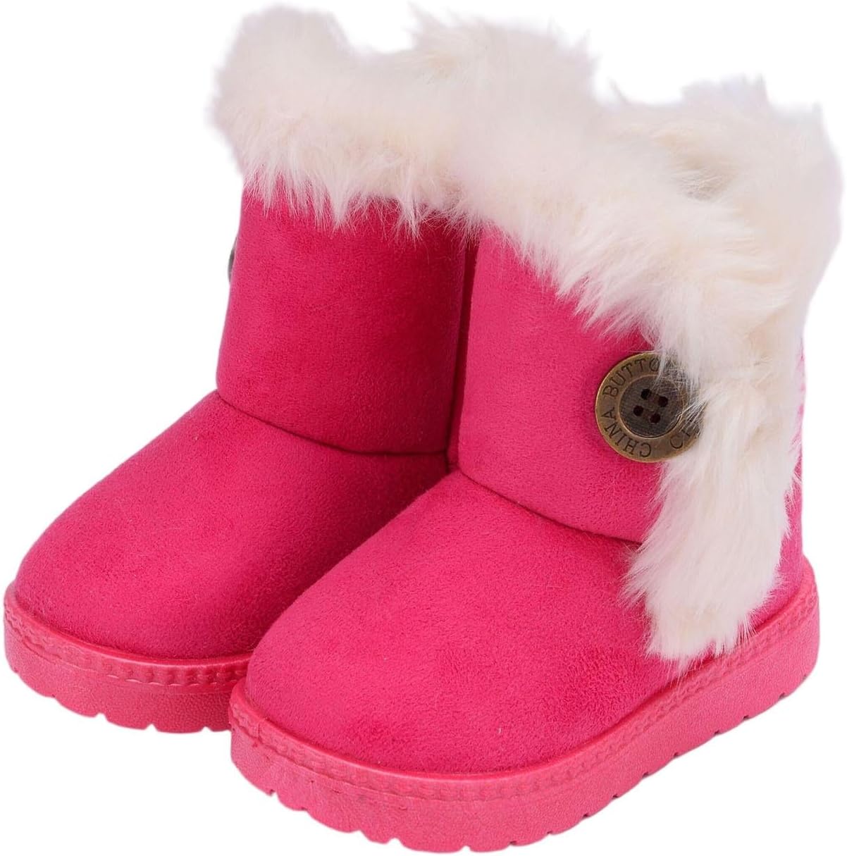 

Девочкам Мягкие Теплые Толстые Снежные Сапожки Зимние Милые Пушистые Сапоги с Меховой Подкладкой До Лодыжки для Холодной Погоды Generic, Hot Pink