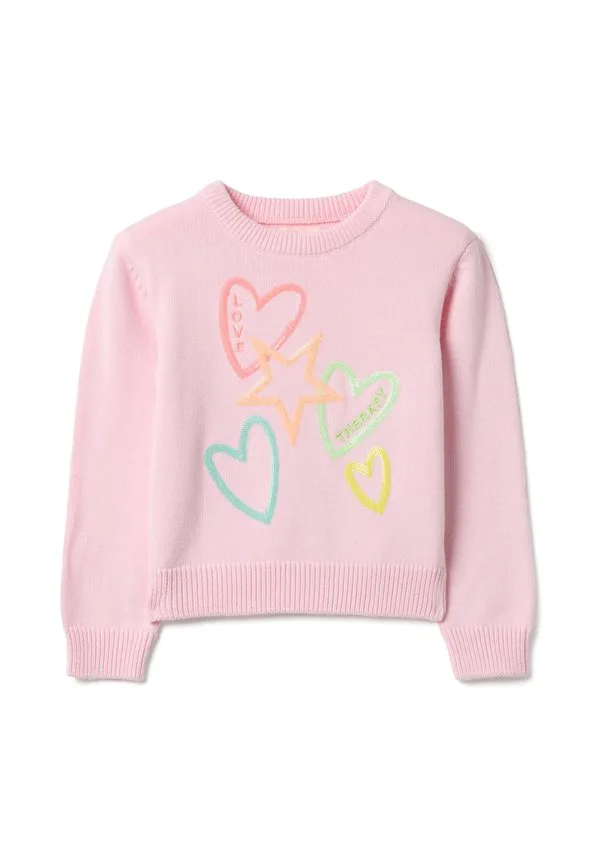 Свитер с сердечками и звездами, стандартного кроя. Ovs, Light Pink
