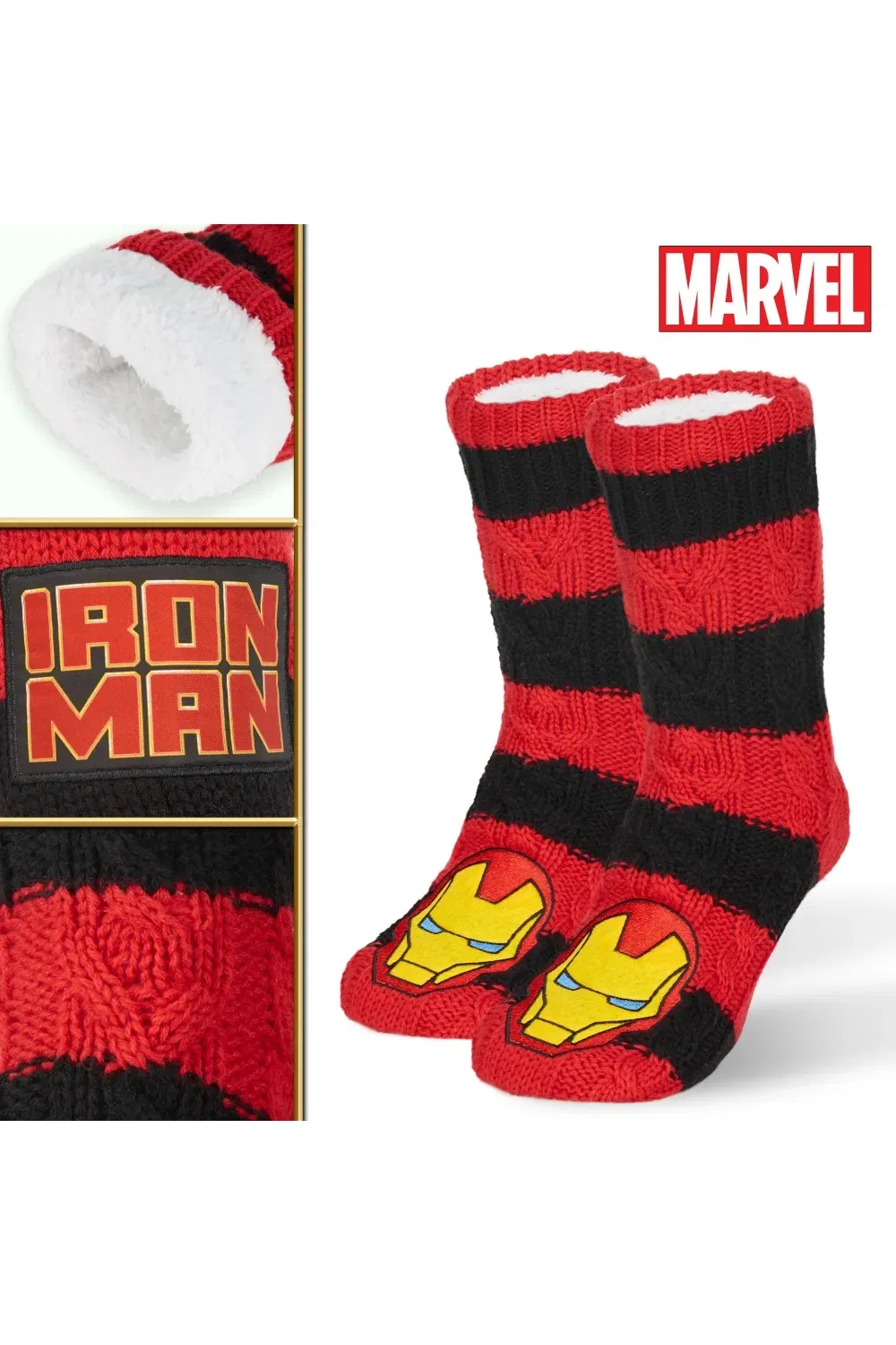 Тапочки-носки Marvel Iron Man с нескользящей подошвой, мультиколор — фото 4
