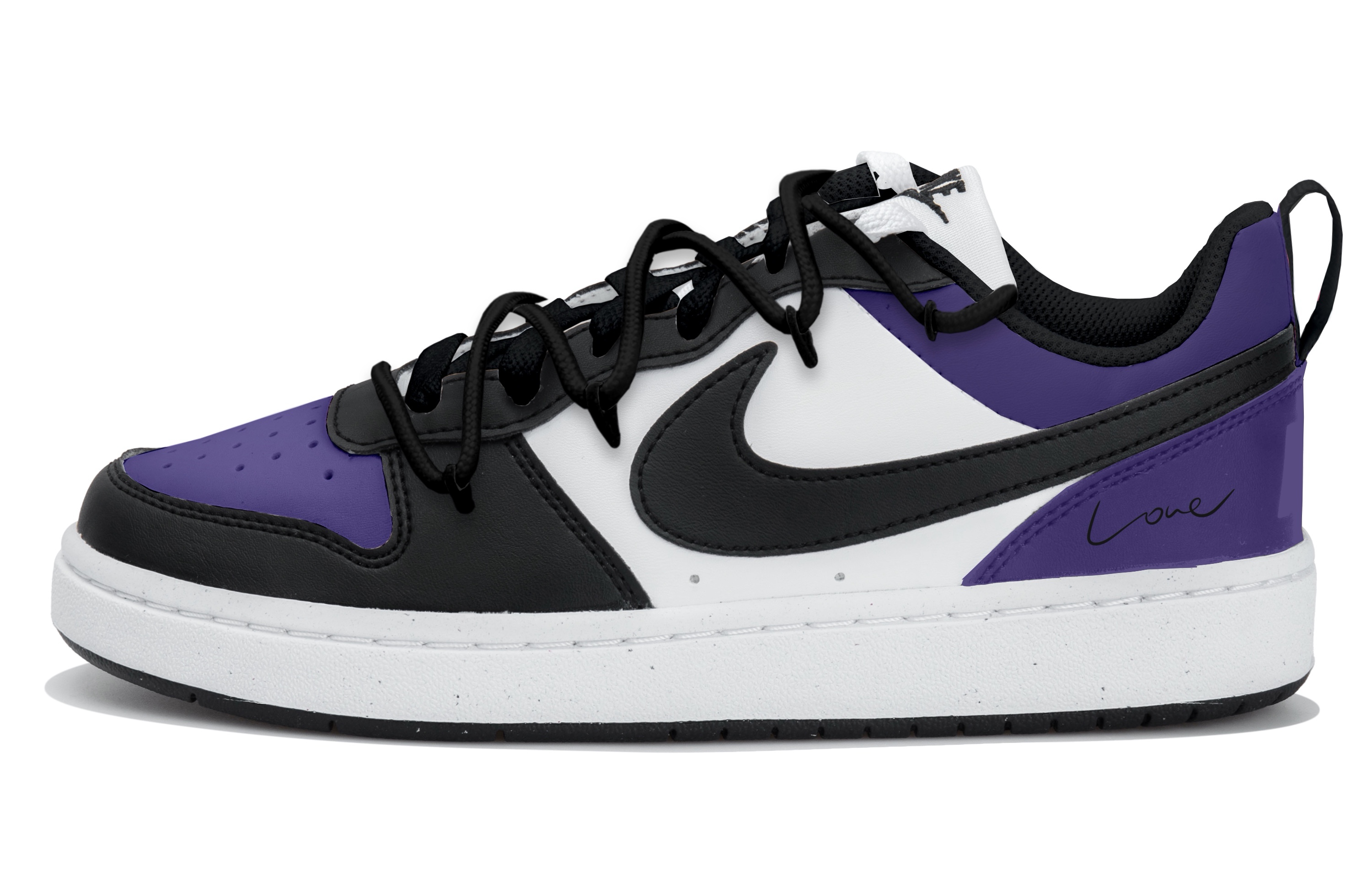 

Низкие детские кроссовки для скейтбординга Court Borough LOW RECRAFT для подростков Nike, белый/черный/фиолетовый