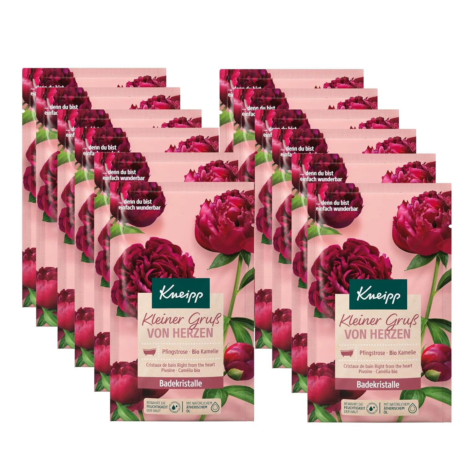 Кристаллы для ванны Kneipp Small Greeting from the Heart с экстрактом пиона и маслом камелии, 12 x 60 г Kneipp