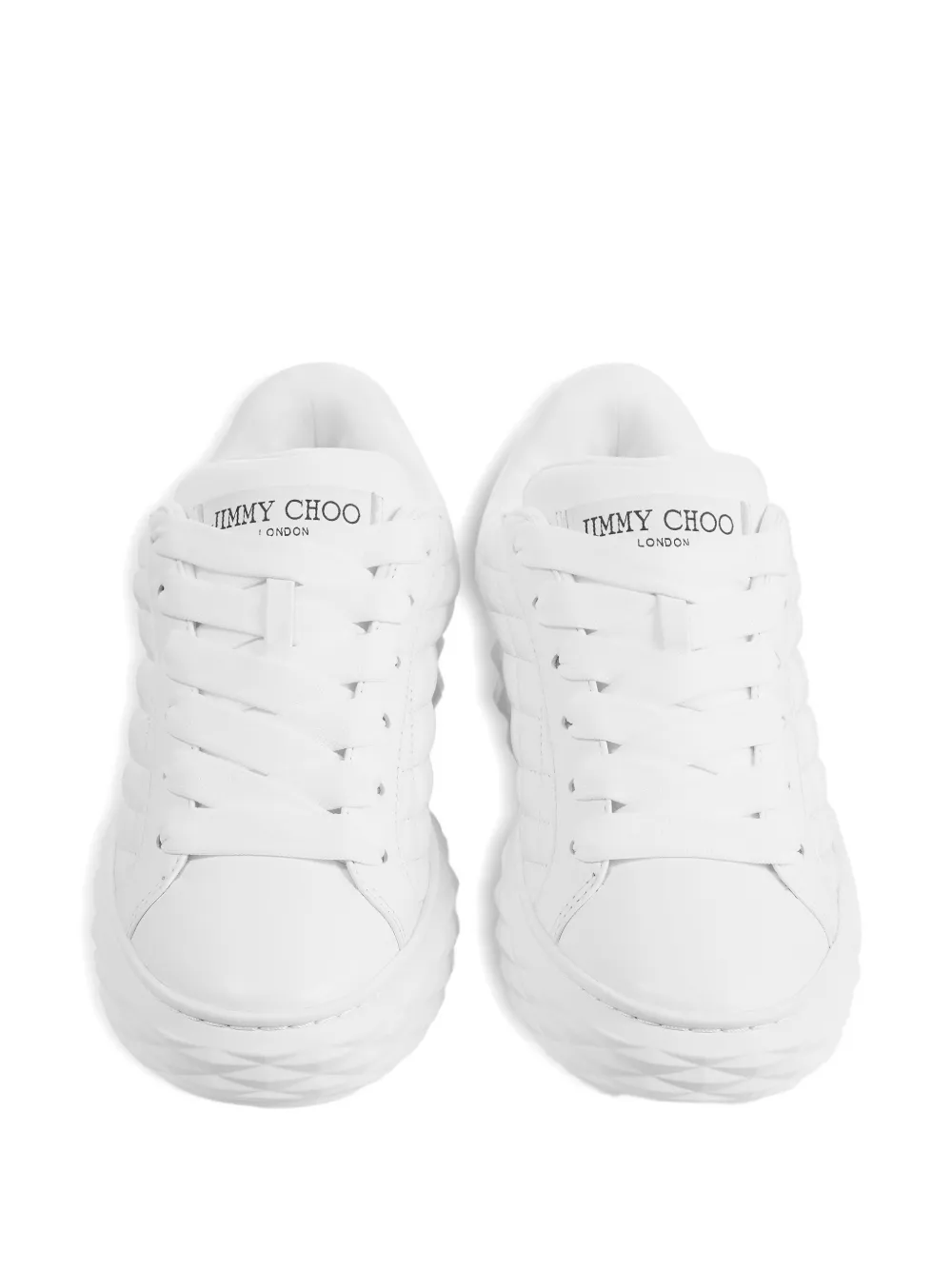 Стеганые кроссовки на шнуровке JIMMY CHOO, белый — фото 3