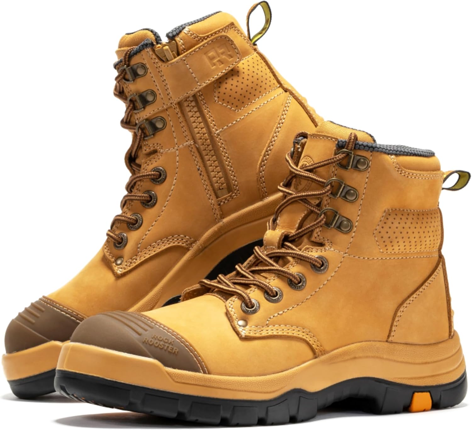 

Ботинки ROCKROOSTER для мужчин, с металлическим носком, высота 15 см, боковая молния, строительные ботинки, удобные, противоскользящие, широкие EE, соответствуют стандарту ASTM F2413-18, рейтинг EH AK052 AK052BK, Bp-ak052