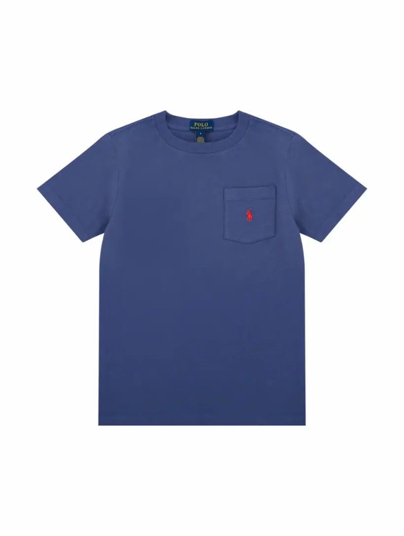 

Хлопковая футболка с логотипом Ralph Lauren, тёмно-синий