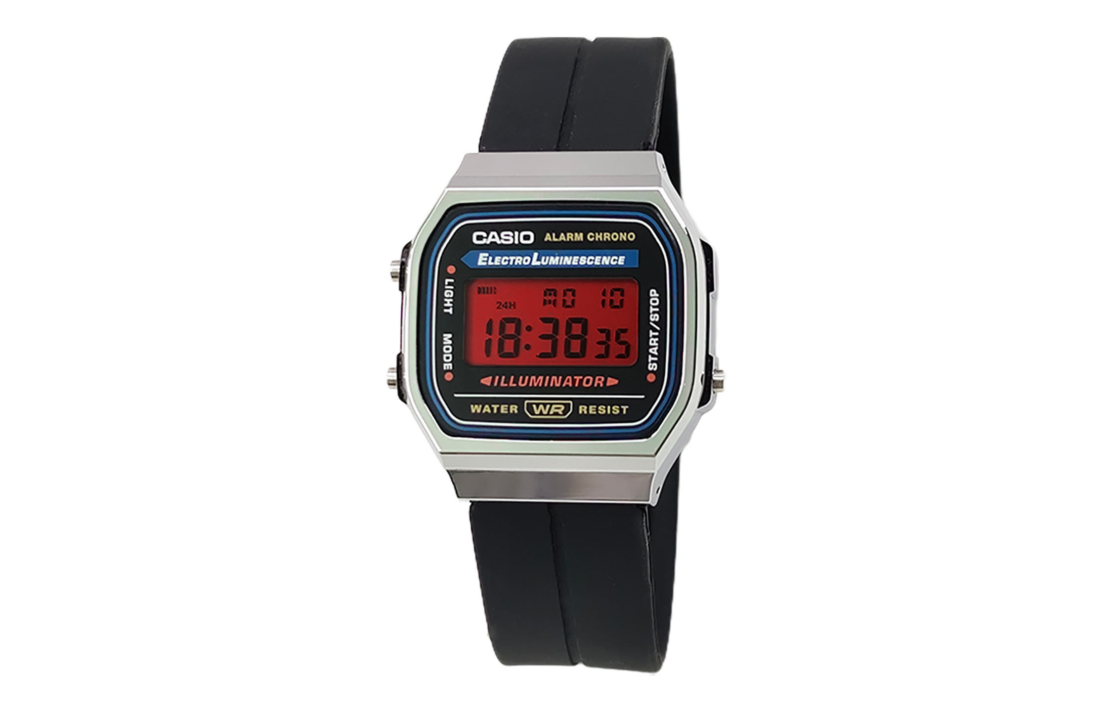 

CASIO Кварцевые часы Retrofit Series с силиконовым ремешком, мужские часы с черным циферблатом