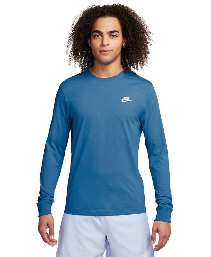 

Мужская спортивная футболка с длинным рукавом Club Nike, синий