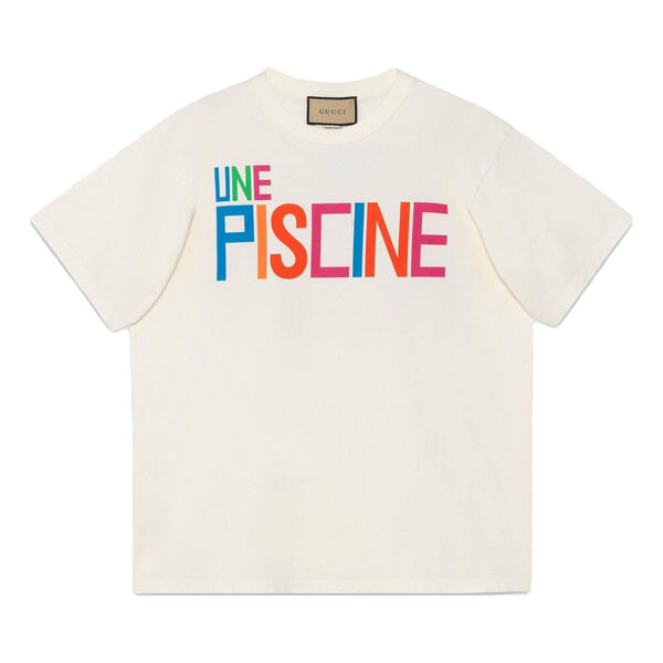 

Футболка cotton jersey t-shirt with print 'ivory' Gucci, белый