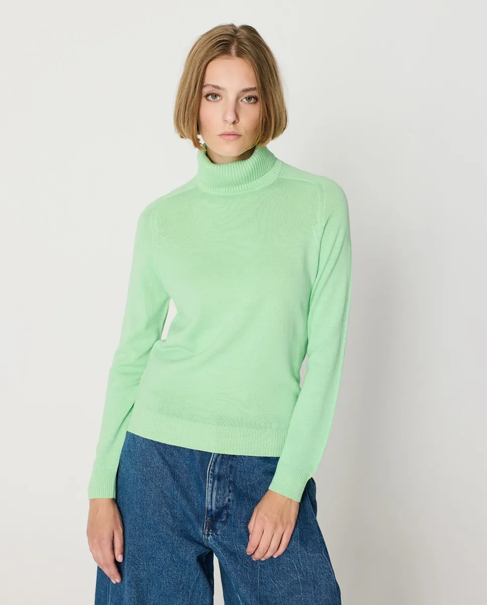 

Женский базовый свитер с воротником-стойкой и длинными рукавами, фасон «молоток» Escorpion, зеленый