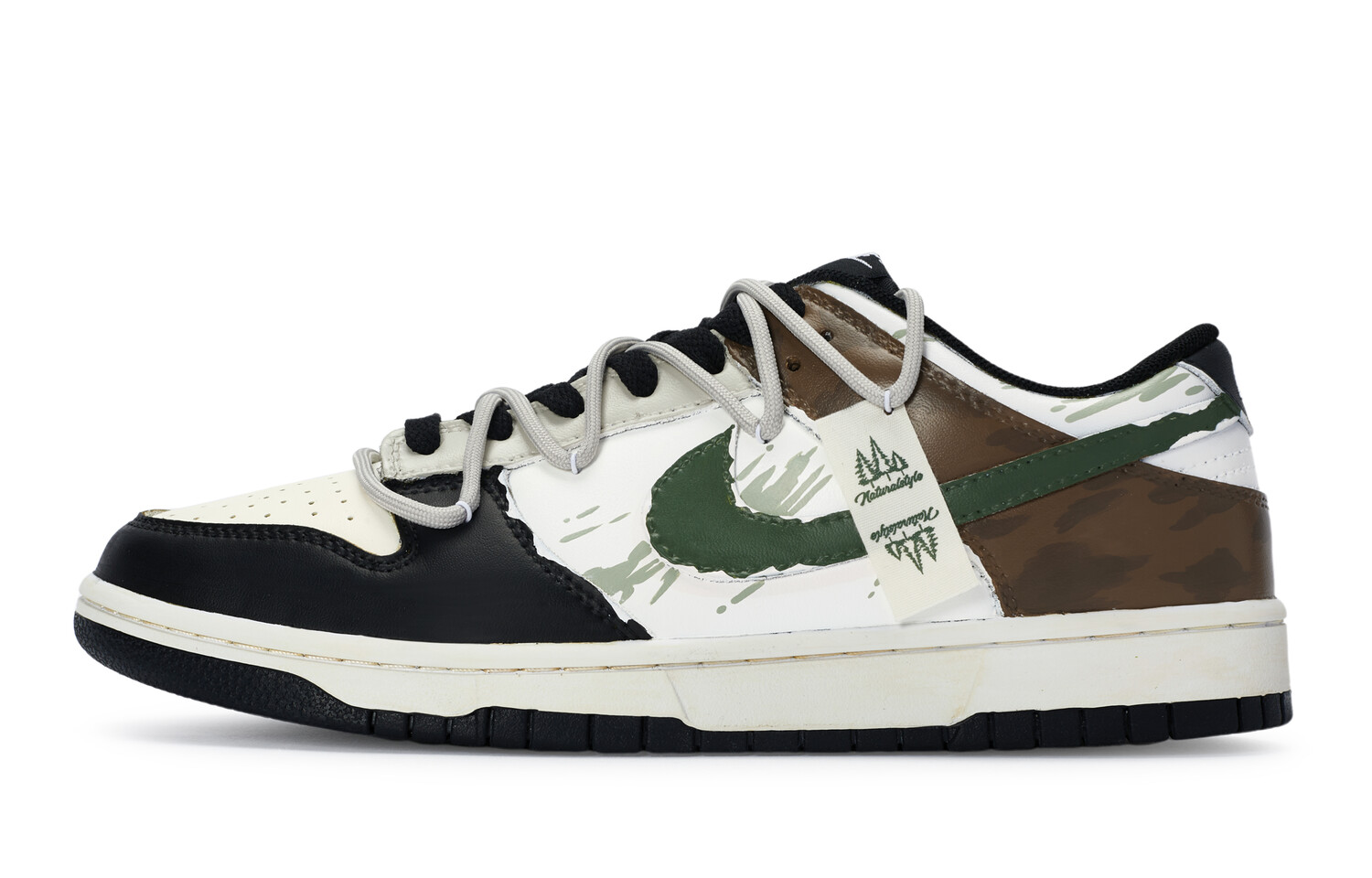 

Женские кроссовки для скейтбординга Nike Dunk, Black, white, brown, green