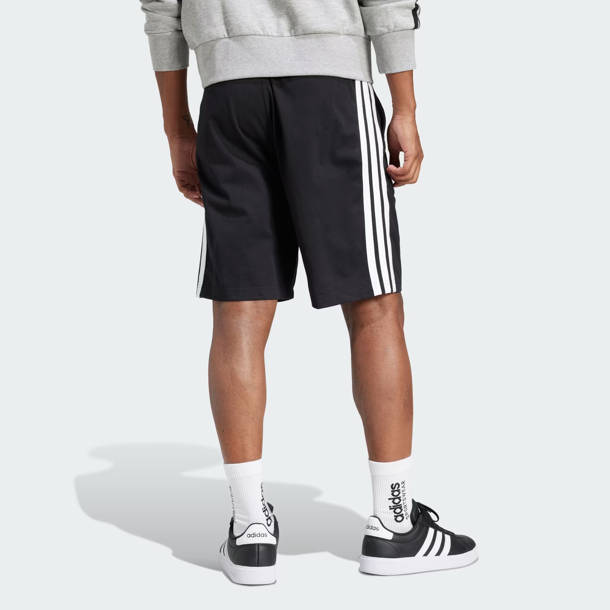 Шорты Adidas Essential 3-Stripes Single Jersey Shorts 10-Inch 'Black' — фото 3