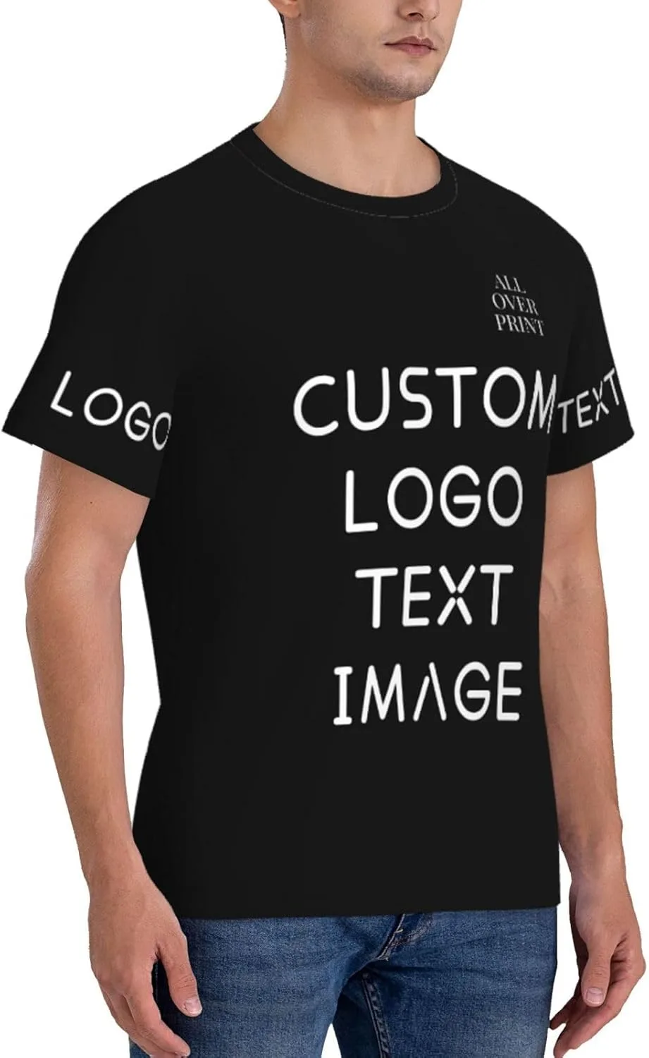 Футболка с полной запечаткой Custom T Shirts с логотипом — фото 4