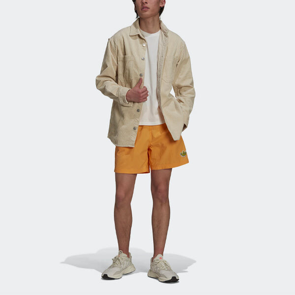 Шорты originals fruit shorts logo pattern casual sports orange yellow Adidas, оранжевый — фото 2