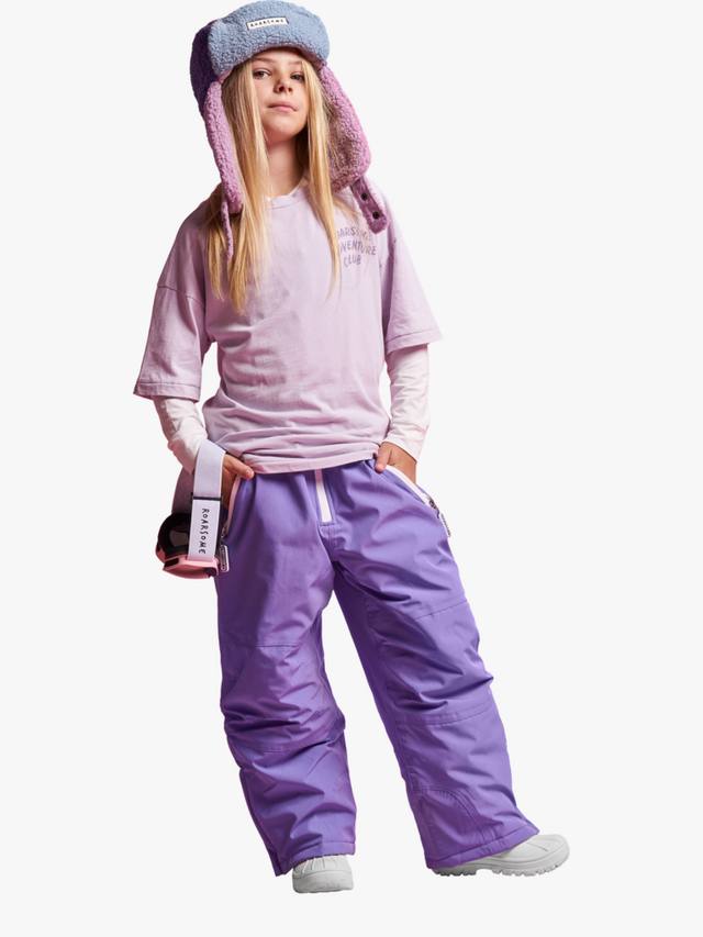 

Детские блестящие водонепроницаемые лыжные комбинезоны Roarsome, Purple/White