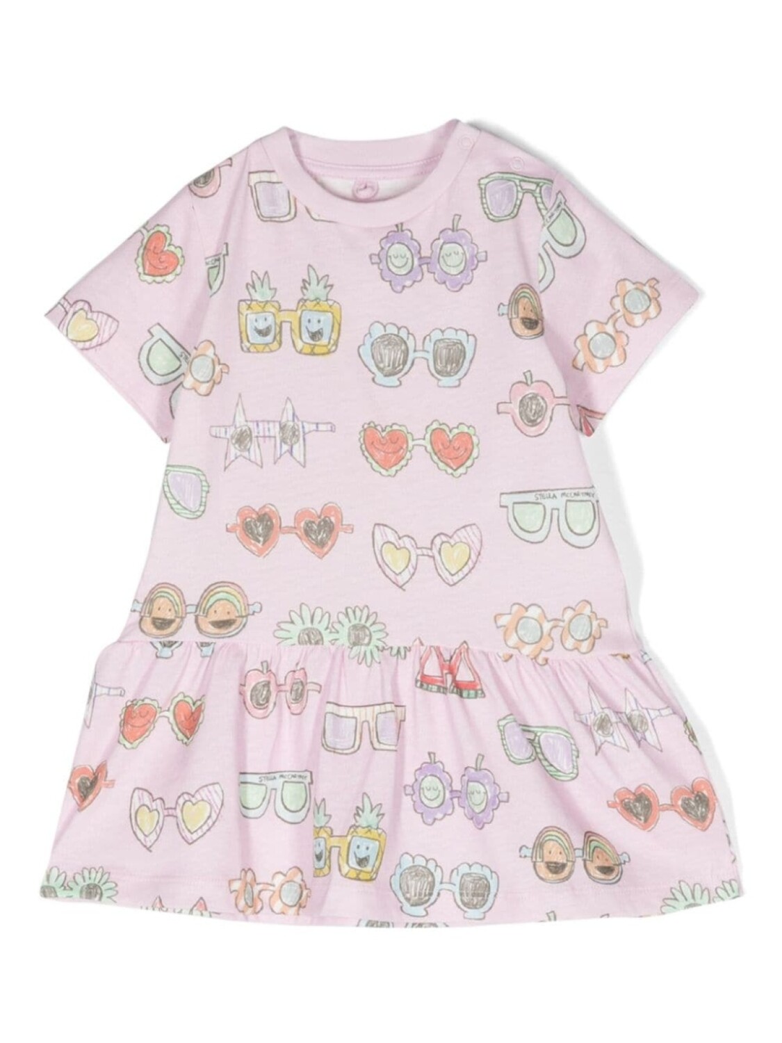 

Расклешенное платье с принтом Stella McCartney Kids, розовый