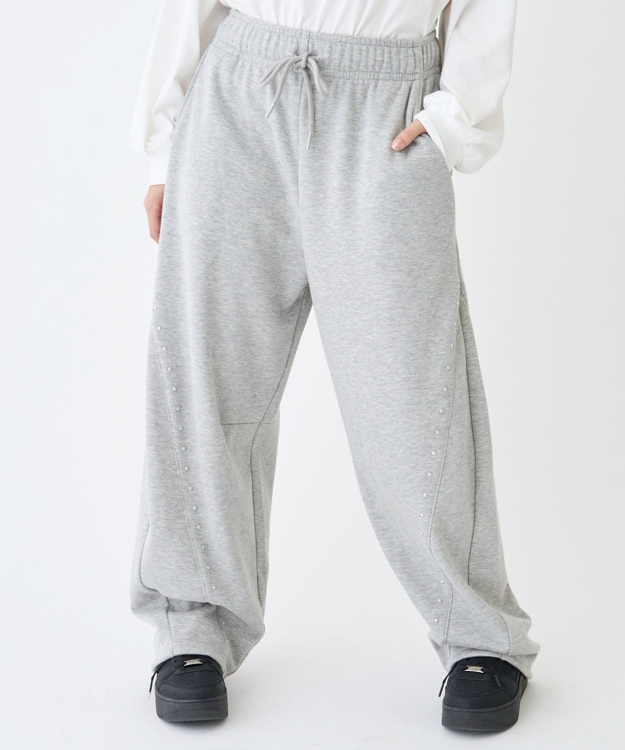 Спортивные штаны Curve с заклепками Lovetoxic, Gray
