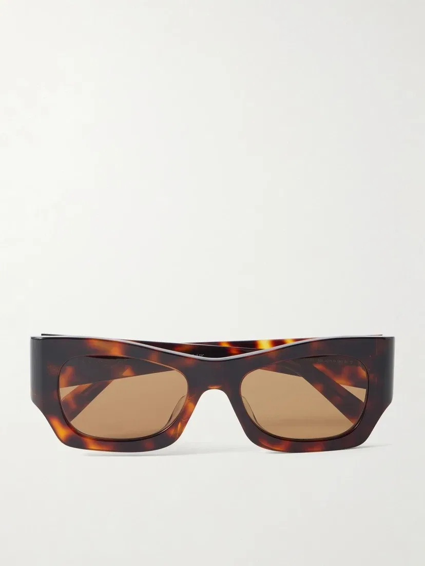 Солнцезащитные очки-авиаторы с черепаховой оправой из ацетата CELINE EYEWEAR, коричневый