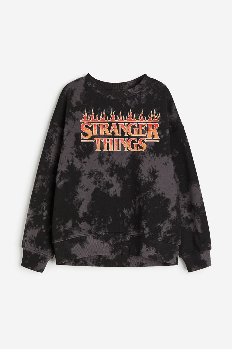 

Свитшот H&M Stranger Things Oversized, темно-серый
