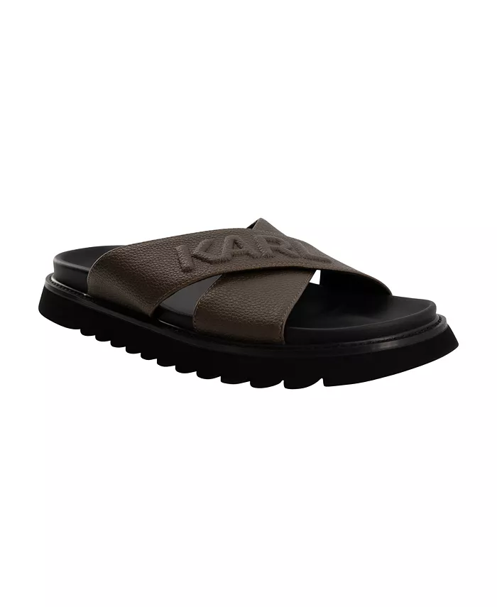 

Мужские сандалии Criss Cross из состаренной кожи KARL LAGERFELD PARIS, коричневый