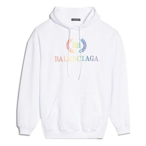 

Свитер rainbow logo hoodie white Balenciaga, белый