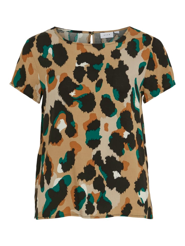 

Блузка-рубашка, модный топ с короткими рукавами зеленого цвета Vila