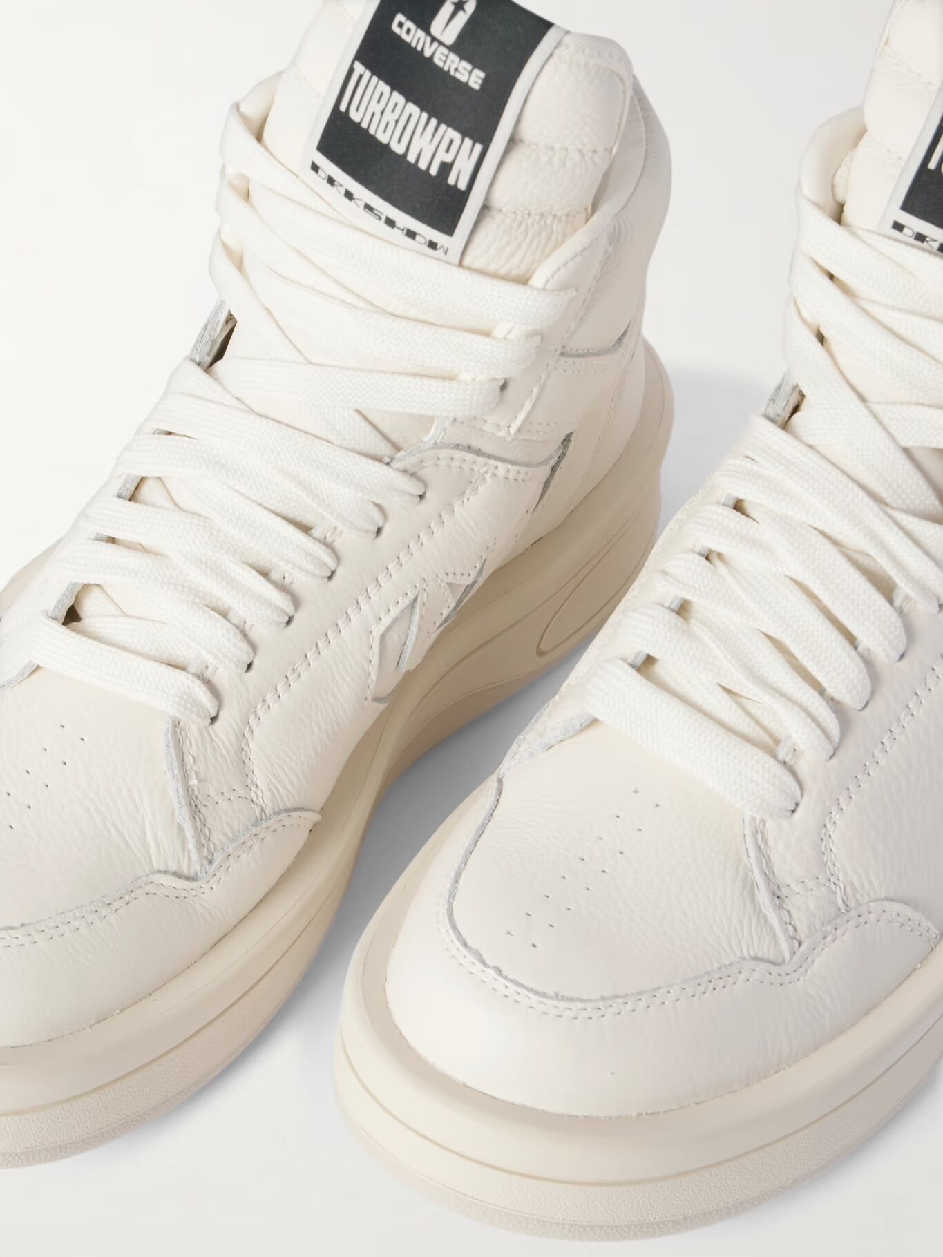 

Высокие кеды Converse TURBOWPN из натуральной кожи DRKSHDW BY RICK OWENS, белый