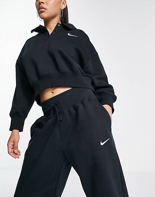 

Черные и парусные джоггеры большого размера с высокой посадкой Nike Mini Swoosh