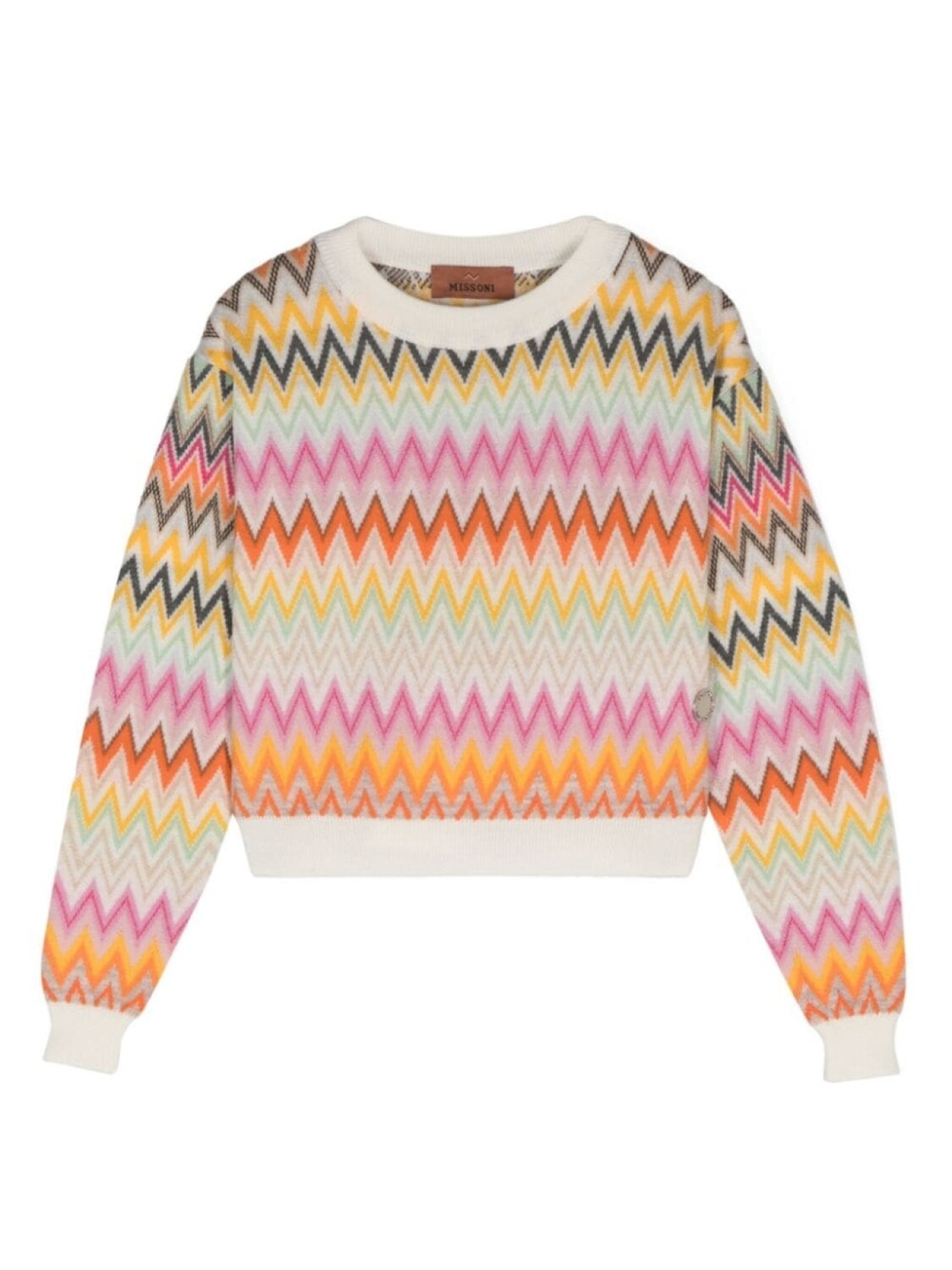 

Missoni Kids жаккардовый джемпер с узором зигзаг, нейтральный цвет