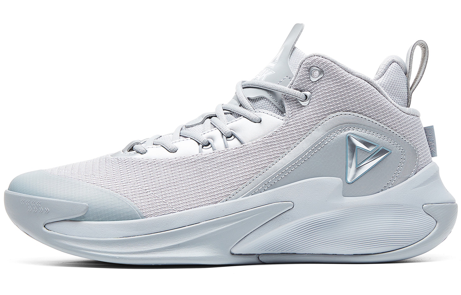 

Амортизирующие, противоскользящие, износостойкие, дышащие низкие баскетбольные кроссовки мужские бело-серые PEAK