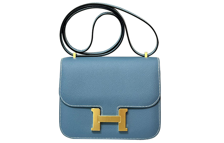 

HERMES Сумка кроссбоди мини женская кожаная голубая